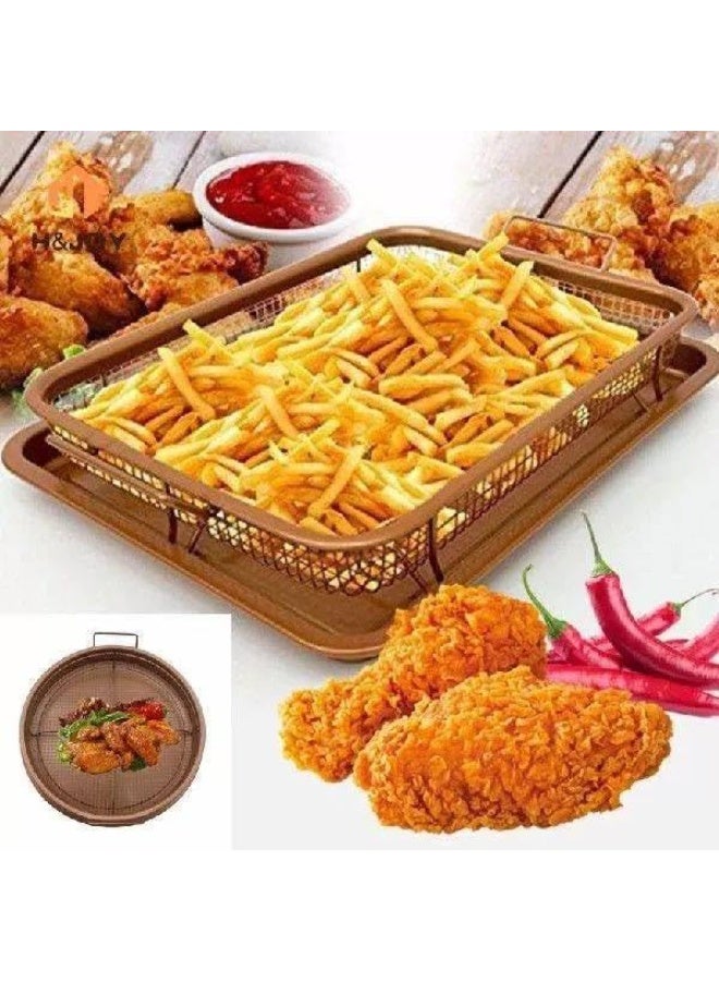 صينية تحمير مستطيلة مع مصفاة – لتحمير الخضار واللحوم بطريقة عملية وصحية - Image 1